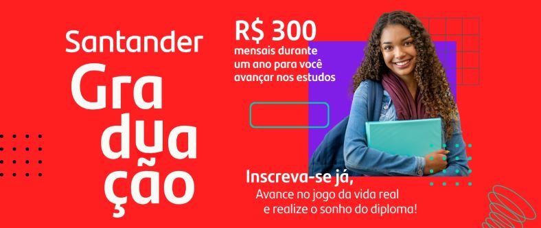 Santander oferece 2 mil bolsas de estudo para universitários