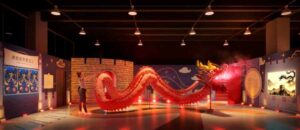 Exposição imersiva e gratuita em Campinas traz história e lendas da grande Muralha da China 2 Projecao do Dragao na exposicao A Grande Muralha da China Divulgacao